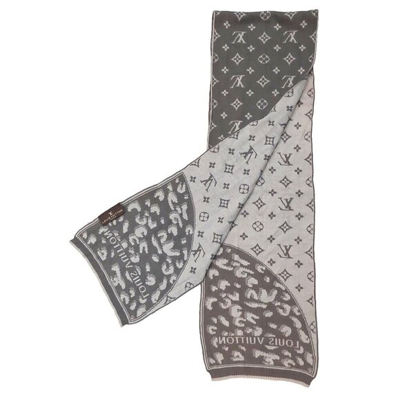 Louis Vuitton Other - VUITTON LV Vintage Woven Print Medium Gray on Gray Scarf Scarves